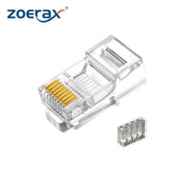 Đầu nối RJ45 ZoeRax Cat6, Đầu nối phích cắm mạng mô-đun thiết kế 2 mảnh UTP / FTP 8P8C cho mạng RJ 45 Đầu nối Crimper