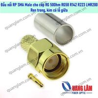 Đầu nối SMA nối dây đồng trục 50Ohm RG58 RG142 RG223 LMR200 3D-FB SMA-J-3 RP-SMA-J-3