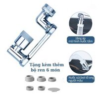 Đầu Nối Vòi Nước INOX Thông Minh Xoay 1080° Khớp nối vòi nước Cho Bồn Rửa Với 2 Chế Độ Phun Nước