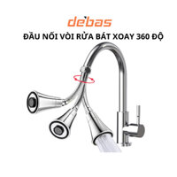 Đầu nối vòi rửa bát dây lò xo inox 304 cố định được đầu vòi rửa bát xoay 360 độ tăng áp 2 chế độ nước Debas