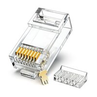 Đầu nối ZOERAX Cat6 Đầu nối RJ45 100 chiếc UTP 8P8C RJ45 2 miếng Thanh tải Mô-đun Cắm mạ vàng Kết nối bền và mạnh mẽ cho Cat6 Cat5e