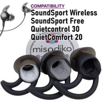 Đầu Nút Tai Nghe Thay Thế Bằng Silicon Màu Đen Không Gây Tiếng Ồn Cho Bose SoundSport Không Dây 30/ QuietComfort 20