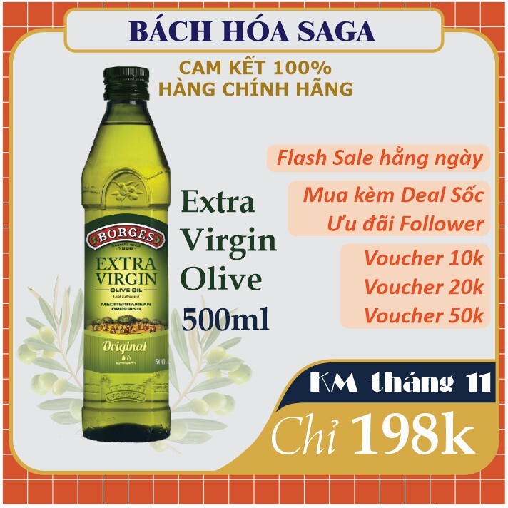 Dầu ô liu Borges không mùi 500ml