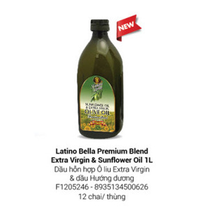 Dầu oliu Extra Virgin Latino Bella nguyên chất 1L