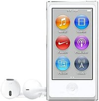 Đầu phát nhạc iPod Nano thế hệ thứ 7 dung lượng 16gb màu bạc được đóng gói trong hộp trắng đơn giản.