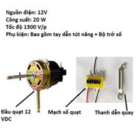 Đầu qoạt 12 VDC , quạt tích điện(Đầu quạt+Mạch chuyển số+thanh dẫn động tút năng)(bắt đầu giao hàng sau 7-9 ngày đặt)