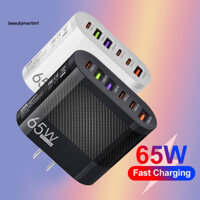 Đầu sạc điện thoại 3,5A 65W 3USB 3Type-C Sạc nhanh Công suất cao Bộ sạc tường du lịch cắm US phổ thông cho iPhone cho Samsung cho Huawei cho Xiaomi