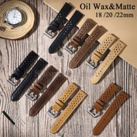 Dầu Sáp & Mờ Da Thật Chính Hãng Đa Năng Dây Đeo Đồng Hồ 18mm 20mm 22mm Retro Da Bò Vòng Tay Thoáng Khí Mềm Mại Nam Nữ Thể Thao Dây Đeo Tay