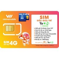 [Đầu số 05] Sim 4G Vietnamobile GIẢI TRÍ Vieon 1T - 10Gb/ngày. Miễn phí tài khoản Vieon Vip