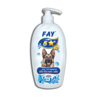 Dầu tắm cho chó  FAY 5 sao 800ml vệ sinh da lông, hỗ trợ làm sạch ve, rận, bọ chét, làm lông mượt và phát triển tốt.