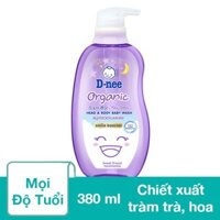 Dầu tắm & gội 2in1 cho bé D-nee Organic Sweet Dream chiết xuất tràm trà, hoa oải hương 380 ml (0 - 3 tuổi) - Giao bao bì ngẫu nhiên