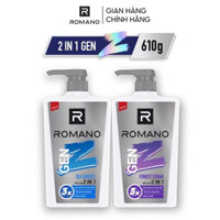 Dầu tắm gội 2in1 Romano Gen Z chai 650g
