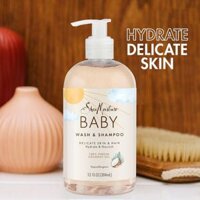 DẦU TẮM GỘI CHO BÉ SheaMoisture Baby Wash & Shampoo, Coconut / Argan Oil, 384ml (13 oz)