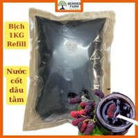 Dâu tằm ngâm đường vàng bịch 1Kg Refill, siro dâu, nước cốt dâu tằm giải khát nhà Berries Farm