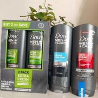DẦU TẮM RỬA MẶT NAM 2 in 1 DOVE  MEN CLEAN COMFORT / AQUA IMPACT/ EXTRA FRESH 532ML SX TẠI MỸ
