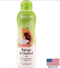 Dầu tắm và xả cho thú cưng TropiClean hương Đu Đủ 355ml