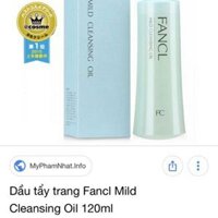 🍀🍀Dầu tẩy trang Fancl Mild Cleansing Oil Fancl💋💋Nhật Bản. 
🔹Chai 120ml