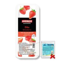 Dâu Tây Xay Nhuyễn Đông Lạnh Andros Hộp 1kg Tặng Bột Làm Kem 50g – Strawberry Frozen Puree