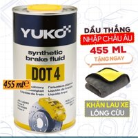 Dầu Thắng (Phanh) Yuko Dot4 Synthetic Brake Fluid 455ml, Dầu Tổng Hợp Nhập Khẩu Châu Âu