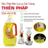 Dầu thắp đèn lưu ly cát tường Thiên Pháp combo 12 chai 0.8l không khói không mùi dùng cho đèn dầu cúng chính hãng