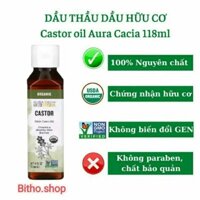 Dầu Thầu dầu hữu cơ dưỡng da, siêu mượt tóc Castor oil Aura Cacia Organic