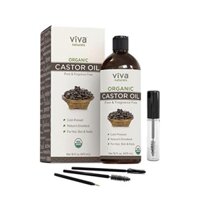 Dầu thầu dầu hữu cơ organic Castor oil Viva Naturals 473ml USA
