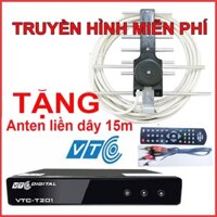 Đầu thu Kỹ thuật số DVB T2 VTC T201, xem truyền hình  miễn phí trọn đời tặng Kèm bộ Anten 15m Dây
