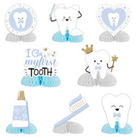 Đầu Tiên Răng Tổ Ong Trung Tâm Chủ Đề Nha Khoa Xanh Trang Trí Bàn Tiệc Tôi Có Bàn Chải Đánh Răng Đầu Tiên Bàn Topper Cho Bé Trai Tiệc Răng Đầu Tiên Đồ Dùng Trang Trí Tắm Cho Bé