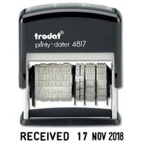 Dấu Trodat 4817 Printy Dater 12 Nội Dung Có Sẵn Và Ngày Tháng Năm Tiếng  Anh