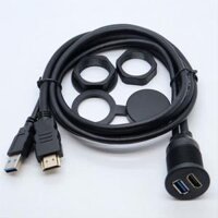 Đầu tròn USB Cổng kép Dual Pass Ghế nữ cho Nam Cáp chống nước trên ô tô Type-C, Đầu nối chống nước HDMI dau cos ghim dau cos ghim