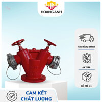 Đầu trụ chữa cháy 2 cửa kèm van loại D65, dụng cụ cứu hỏa PCCC, chất liệu thép không rỉ