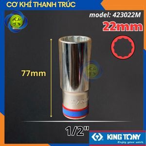 Đầu tuýp 12 góc Kingtony 423022M, 22mm 1/2″