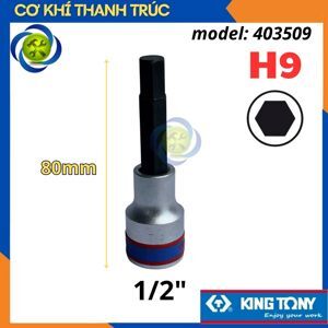 Đầu tuýp 1/2 inch bit lục giác dài Kingtony 403509