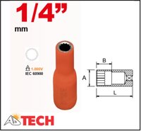 Đầu tuýp 1/4 inch cỡ 1/2 inch cách điện 1000V Ega Master 75109