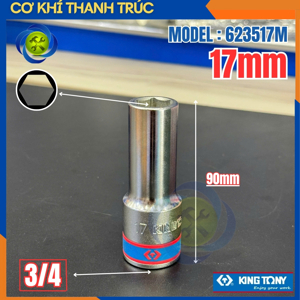 Đầu tuýp 17mm 3/4 inch Kingtony 623517M