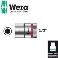 Đầu tuýp 17mm đầu vào 1/2" Wera 05003608001 8790 HMC Zyklop Nuss 17,0mm dài 37mm