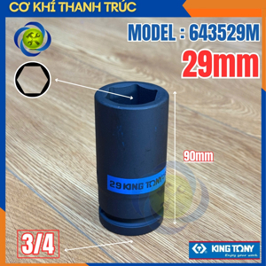 Đầu tuýp 29mm 3/4 inch Kingtony 643529M