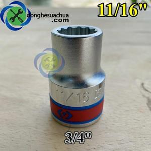 Đầu tuýp 3/4 inch size 11/16 inch Kingtony 633022S