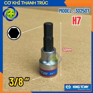 Đầu tuýp 3/8″ mũi lục giác 7mm Kingtony 302507