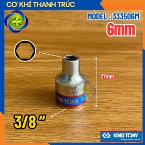Đầu tuýp 6 góc 3/8" Kingtony 333506M, 6mm