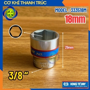 Đầu tuýp 6 góc Kingtony 333518M, 18mm