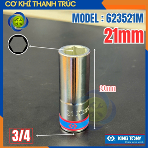 Đầu tuýp dài 3/4″ lục giác Kingtony 623521M
