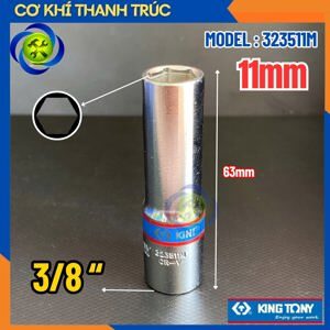 Đầu tuýp dài 3/8" Kingtony 323511M, 11mm