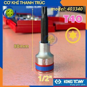 Đầu tuýp dài bông 1/2 size T40 Kingtony 403340