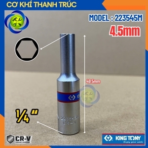 Đầu tuýp dài Kingtony 223545M, 4.5mm 1/4″