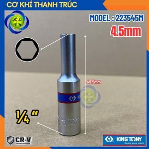 Đầu tuýp dài Kingtony 223545M, 4.5mm 1/4″