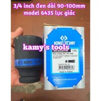 Đầu tuýp đầu khẩu đen dài lục giác dài 90mm Kingtony lỗ 3/4 inch 36mm 38mm 40mm 41mm 643536M, 643538M, 643540M, 643541M