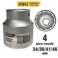 Đầu Tuýp Đầu Khẩu Lục Giác Deli - Chất Liệu Thép CR-V Cao Cấp - Đa Dạng Kích Thước Sử Dụng Cho Nhiều Mục Đích - DL4546 - 36mm