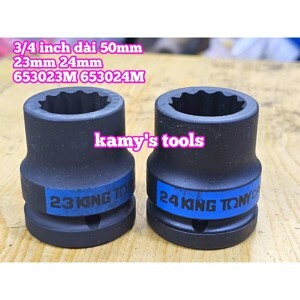 Đầu tuýp đen 24 x 50mm 3/4 inch Kingtony 653024M