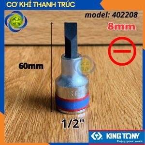 Đầu tuýp ngắn mũi dẹp 1/2″ 8mm Kingtony 402208